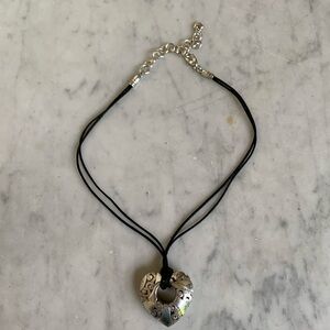 Brighton Kismet Heart Pendant on Black Cord Necklace